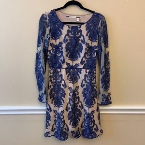 Chelsea & Violet Blue Lace Cocktail Dress - Small